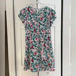 Maison Jules Floral Mini Dress - Green and Pink